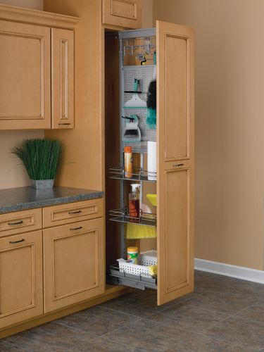 Rev-A-Shelf 5276-14UC-CR Chrome Tall Cabinet Pullout Utility Cabinet Organizer for Tall Cabinet or Pantry