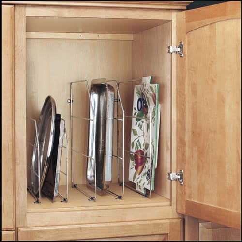 Rev-A-Shelf 597-12CR-52 Chrome Base Cabinet 597 Series 12 Inch High Wire Tray Divider with Clips