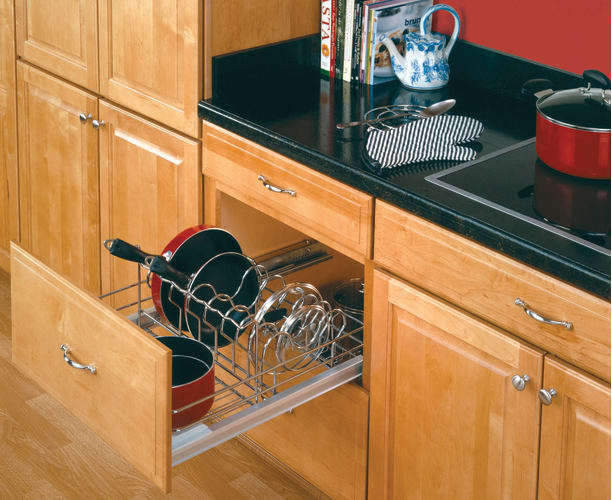 Rev-A-Shelf 5389-21CR Chrome / Crominox Base Cabinet 5389 Series Pull Out Cookware Organizer for 24 Base Cabinets